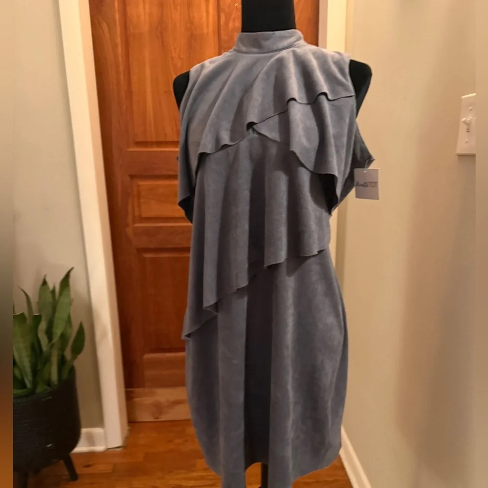 Super Cute Mudpie Faux Suede Dress - Picture 2 of 9